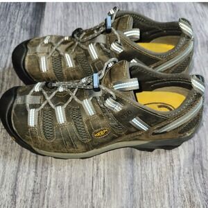 Keen ESD Work Shoes Hiking Trail Walking Comfort Brown Gray‎ Steel Toe US 9.5